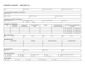 Residential Property Record Form