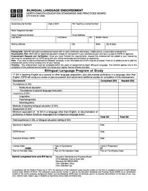 Bilingual Language Endorsement Form