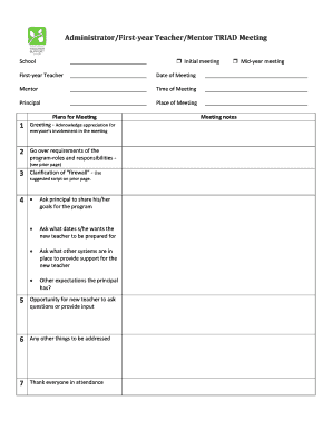 Administrator First-Year Teacher Mentor Triad Meeting