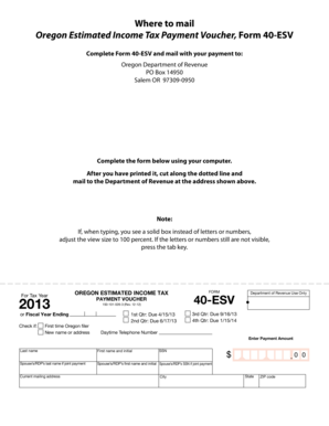 Oregon Estimated Income Tax Payment Voucher