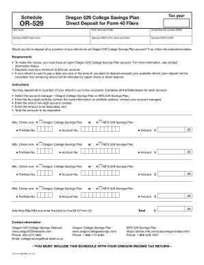 Oregon 529 College Savings Plan Direct Deposit Form