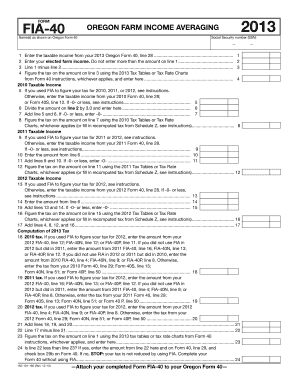 Oregon Farm Income Averaging Form FIA-40 2013