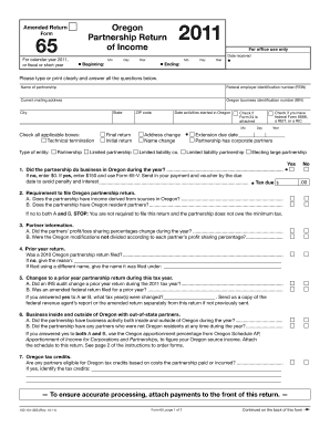 Oregon Partnership Return of Income