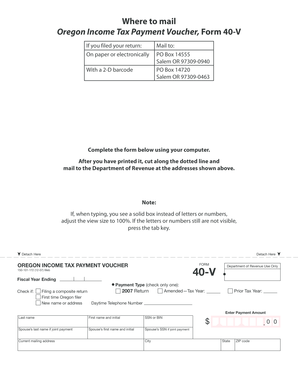 Oregon Income Tax Payment Voucher