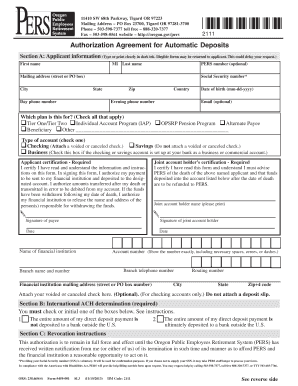 Authorization Agreement for Automatic Deposits