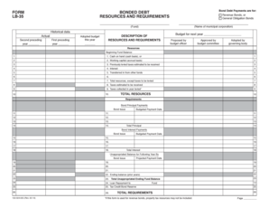 Bond Debt Payments Form