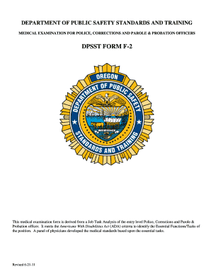 Medical Examination for Police and Corrections Officers