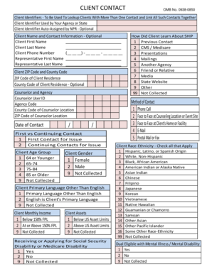 SHIP Client Contact Form