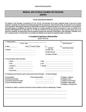 Georgia Medical and Physical Examination Program Form