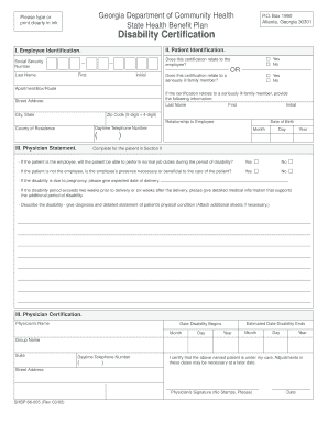 Georgia Disability Certification Form