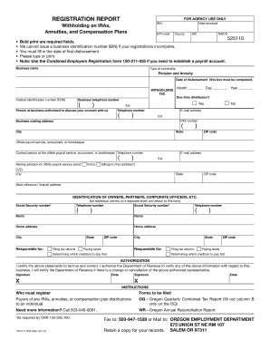 Oregon Registration Report for Withholding on IRAs