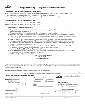 Oregon Fiduciary Tax Payment Voucher