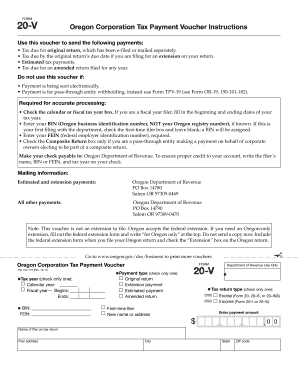Oregon Corporation Tax Payment Voucher