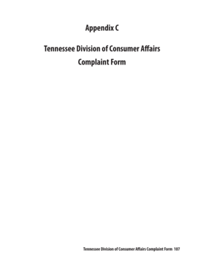 Tennessee Consumer Complaint Form