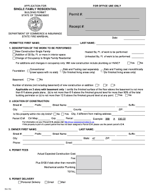 Tennessee Single Family Residential Building Permit