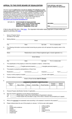 Tennessee Property Tax Appeal Form