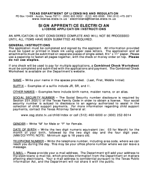 Texas Sign Apprentice Electrician License Application