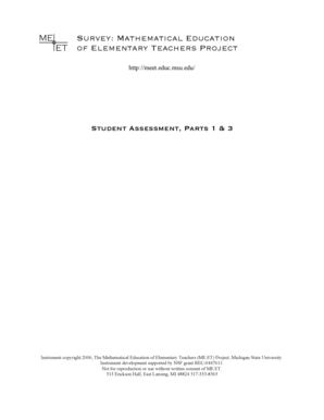 Mathematical Education of Elementary Teachers Survey