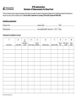 Washington IFTA Disbursement Schedule