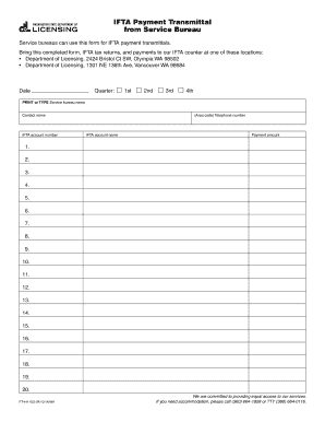 IFTA Payment Transmittal Form
