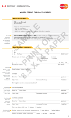 Canadian Credit Card Application