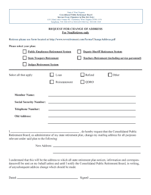 West Virginia Change of Address Form
