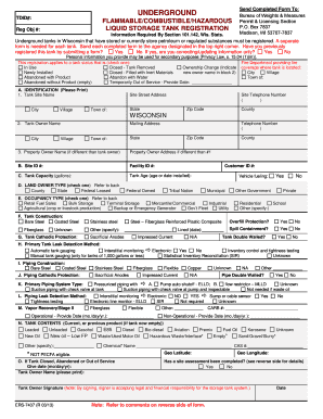 Wisconsin Underground Storage Tank Registration Form