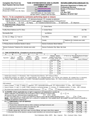 Wisconsin Tank System Service and Closure Checklist