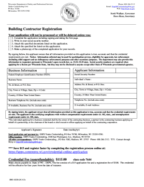 Wisconsin Building Contractor Registration