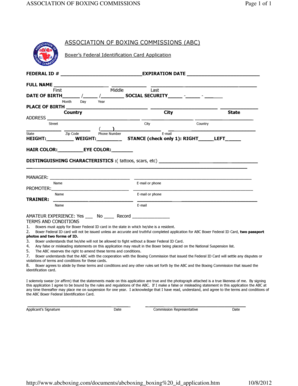 Boxer Federal Identification Card Application