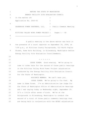 the presence of a court reporter on September 20, 2006, at - efsec wa