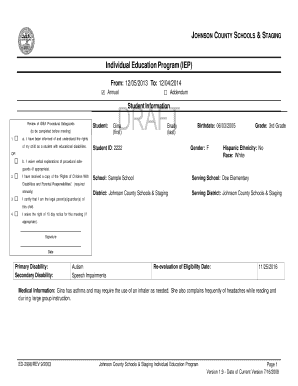 Ohio individual education plan fillable form