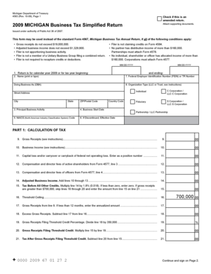 Michigan Business Tax Simplified Return Form 4583
