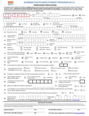 Summer Youth Employment Program Application