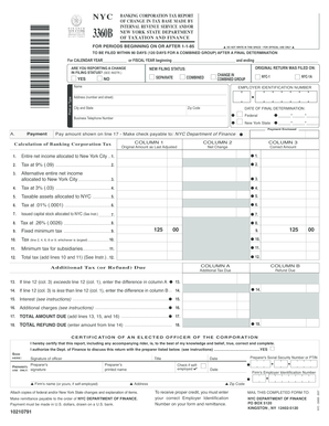 NYC Banking Corporation Tax Report