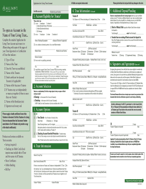 Application for Living Trust Account