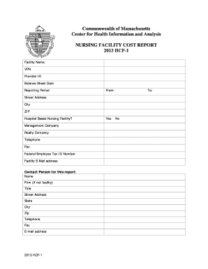 HCF-1 Nursing Facility Cost Report (PDF) - Mass.Gov - mass