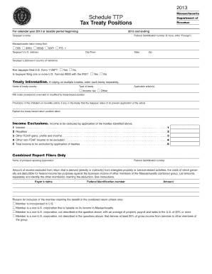 Massachusetts Schedule TTP