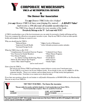 YMCA Corporate Membership Offer