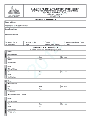 Spokane County Building Permit Application