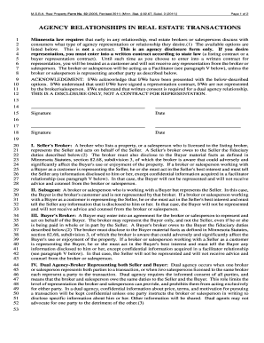 Minnesota Real Estate Agency Disclosure Form