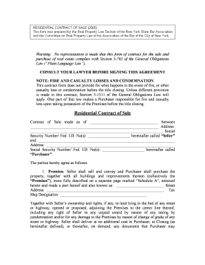 New York Residential Contract of Sale