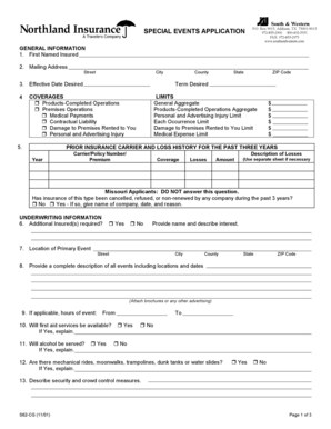 Special Events Application