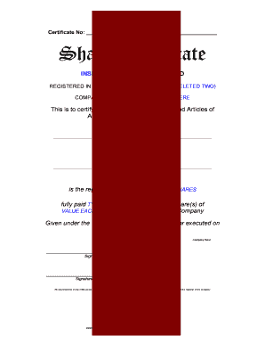 Share Certificate Template