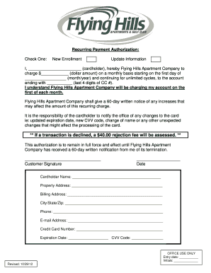 Recurring Payment Authorization Form