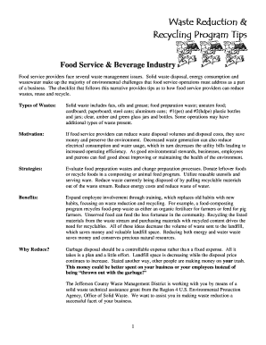 Green Plate Waste Reduction Certification Application