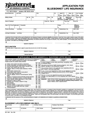 Bluebonnet Life Insurance Application