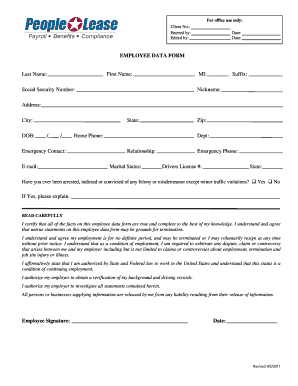 Employee Data Form