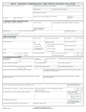 Workers' Compensation First Report of Injury Form