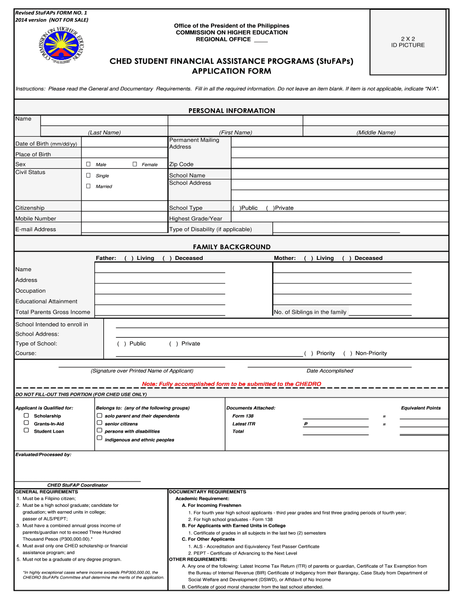 Ched StuFAPs Application Form